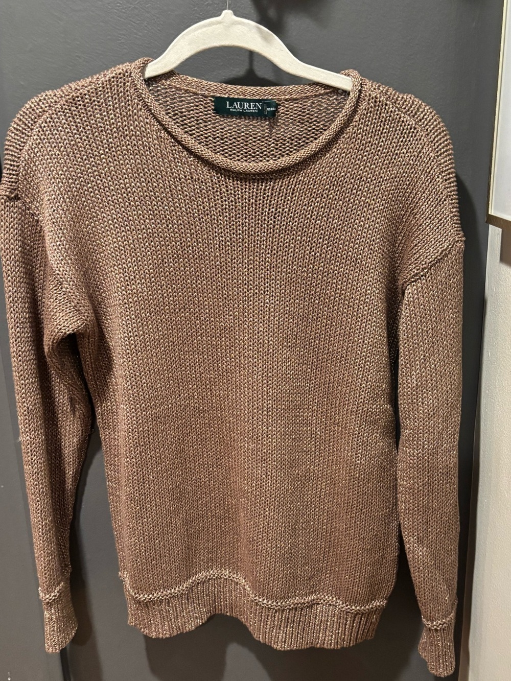 Lauren Ralph Lauren Metallic Rolled Neck Knit Sweater